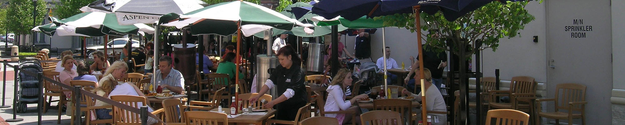 people eating outside