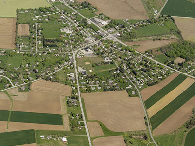 aerial view of rural land